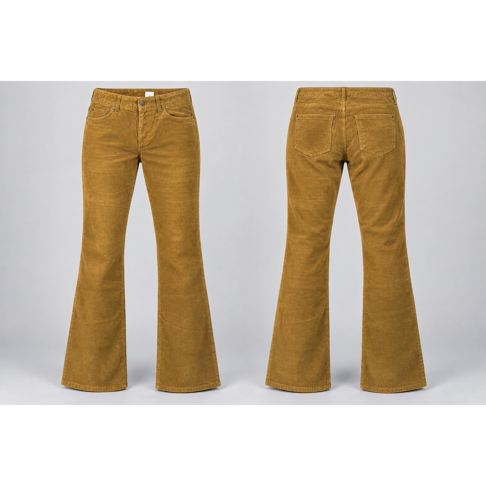 Eddie Bauer CORDUROY PANTS Womens 10x30 BROWN Bootcut Y2K